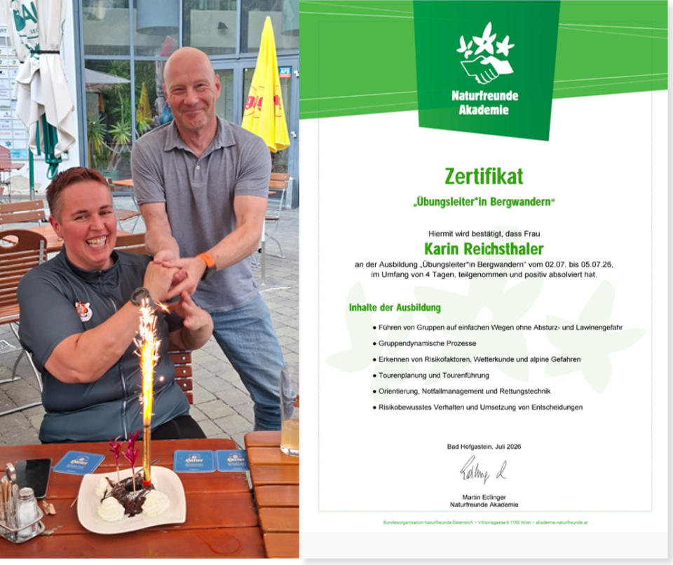 Karin Reichsthaler und Robert Haas beim Clubabend der Naturfreunde Kagran im Cameo